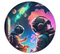 Puzzle 1000 Teile, Astronauten-Weltraum-Puzzle, runde Puzzles für 1000 Teile, perfektes Weihnachtsgeschenk für Weihnachten, Halloween, Ostern, Neujahr, 1000 Teile (67,5x67,5cm)