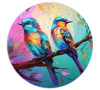 Puzzle 1000 Teile, Blumen- und Vogelwelt, rundes Puzzle 1000 Teile, anspruchsvolles Denkspiel für Teenager, unterhaltsames interaktives Spiel für die ganze Familie, 1000 Teile (67,5x67,5cm)