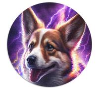 Puzzle 1000 Teile, buntes Corgi-Puzzle, rund, 1000 Teile, anspruchsvolles Denkspiel für Teenager, unterhaltsames interaktives Spiel für die ganze Familie, 1000 Teile (67,5x67,5cm)