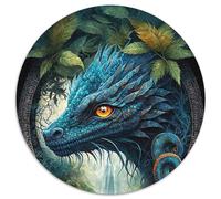 Puzzle 1000 Teile, Drache im Mandala-Dschungel, runde Puzzles für 1000 Teile, perfektes Weihnachtsgeschenk für Weihnachten, Halloween, Ostern, Neujahr, 1000 Teile (67,5x67,5cm)