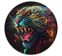 Puzzle 1000 Teile, Fantasy-Leopard, runde Puzzles für 1000 Teile, perfektes Weihnachtsgeschenk für Weihnachten, Halloween, Ostern, Neujahr, 1000 Teile (67,5x67,5cm)