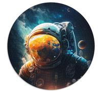 Puzzle 1000 Teile für Erwachsene, Astronaut, 1000-teiliges rundes Puzzle, interaktives Familienspiel, Heimdekoration zum Selbermachen, Denksportaufgabe als Geschenk, 1000 Teile (67,5x67,5cm)