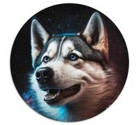 Puzzle 1000 Teile für Erwachsene,Astronaut Husky,1000 Teile,runde Puzzles für Erwachsene,Entspannung und Herausforderung,farbenfrohe Kunst zur Heimdekoration,ideales Geschenk für Freunde,(67,5x67,5cm)