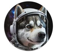 Puzzle 1000 Teile für Erwachsene, Astronaut Husky, runde Puzzles 1000 Teile für Erwachsene, interaktives Familienspiel, Gehirn-Herausforderung, Lernspielzeug, 1000 Teile (67,5x67,5cm)