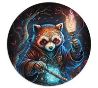 Puzzle 1000 Teile für Erwachsene, Astronaut, Roter Panda, runde Puzzles für 1000-teilige Familienspieleabende, Heimdekoration und Gehirntrainingsgeschenk, 1000 Teile (67,5x67,5cm)