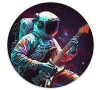 Puzzle 1000 Teile für Erwachsene,Astronaut spielt Gitarre,1000 Teile,runde Puzzles für Erwachsene,Entspannung und Herausforderung,farbenfrohe Kunst zur Heimdekoration,ideales Geschenk für Freunde