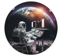 Puzzle 1000 Teile für Erwachsene,Astronaut spielt Klavier,1000 Teile,runde Puzzles für Erwachsene,Entspannung und Herausforderung,farbenfrohe Kunst zur Heimdekoration,ideales Geschenk für Freunde
