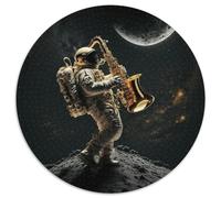 Puzzle 1000 Teile für Erwachsene, Astronaut spielt Saxophon, runde Papierpuzzles für Jugendliche ab 14 Jahren, Heimdekoration, 1000 Teile (67,5x67,5cm)