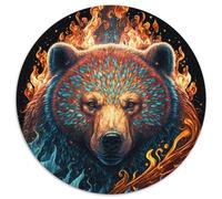 Puzzle 1000 Teile für Erwachsene, Bär, Feuer, Wasser, Denksportaufgabe und Heimdekoration, perfektes Weihnachtsgeschenk, 1000 Teile (67,5x67,5cm)