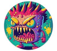 Puzzle 1000 Teile für Erwachsene, Böse Graffiti-Kreatur, runde Puzzles für 1000 Teile, Familienspieleabend, Heimdeko & Gehirntrainingsgeschenk, 1000 Teile (67,5x67,5cm)