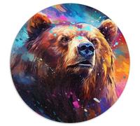 Puzzle 1000 Teile für Erwachsene, Braunbär, 1000-teiliges rundes Puzzle, Lernspielzeug für Teenager, Heim- und Bürodekoration, 1000 Teile (67,5x67,5cm)