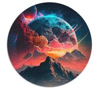 Puzzle 1000 Teile für Erwachsene,bunte Planetenberge,1000-teiliges rundes Puzzle für Erwachsene,pädagogisches Denkspiel,künstlerische Heim- und Bürodekoration,ab 14 Jahren,1000 Teile (67,5x67,5cm)