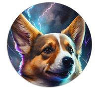 Puzzle 1000 Teile für Erwachsene,bunter Corgi,1000 Teile,runde Puzzles für Erwachsene,Entspannung und Herausforderung,farbenfrohe Kunst zur Heimdekoration,ideales Geschenk für Freunde,(67,5x67,5cm)