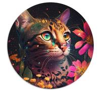Puzzle 1000 Teile für Erwachsene, buntes Kunst-Katzen-Papier-Puzzle, Geschenk, DIY-Spaß, geeignet für die Dekoration von Zuhause, Wohnzimmer, Büro, 1000 Stück (67,5x67,5cm)