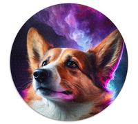 Puzzle 1000 Teile für Erwachsene, Corgi-Hund, runde Puzzles 1000 Teile für Erwachsene, anspruchsvolles Denkspiel - entspannendes Spielzeug für Teenager, 1000 Teile (67,5x67,5cm)