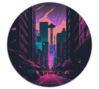 Puzzle 1000 Teile für Erwachsene, Downtown Seattle, Papierpuzzle, Geschenk, DIY-Spaß, geeignet für die Dekoration von Zuhause, Wohnzimmer, Büro, 1000 Stück (67,5x67,5cm)