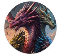 Puzzle 1000 Teile für Erwachsene, Drachen, runde Puzzles 1000 Teile für Erwachsene, anspruchsvolles Denkspiel - entspannendes Spielzeug für Teenager, 1000 Teile (67,5x67,5cm)