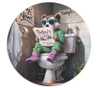 Puzzle 1000 Teile für Erwachsene,Erdmännchen geht auf die Toilette,1000 Teile,runde Puzzles für Erwachsene,Entspannung und Herausforderung,farbenfrohe Kunst zur Heimdekoration,ideales Geschenk
