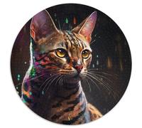 Puzzle 1000 Teile für Erwachsene, Fantasie-Bengalkatze, Papierpuzzle, Geschenk, DIY-Spaß, geeignet für die Dekoration von Zuhause, Wohnzimmer, Büro, 1000 Stück (67,5x67,5cm)