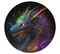 Puzzle 1000 Teile für Erwachsene, Fantasy-Drache, 1000-teiliges rundes Puzzle, interaktives Familienspiel, Heimdekoration zum Selbermachen, Denksportaufgabe als Geschenk, 1000 Teile (67,5x67,5cm)