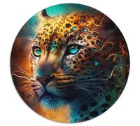 Puzzle 1000 Teile für Erwachsene, Fantasy-Leopard, runde Papierpuzzles für Jugendliche ab 14 Jahren, Heimdekoration, 1000 Teile (67,5x67,5cm)