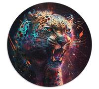 Puzzle 1000 Teile für Erwachsene, Fantasy-Leopard, runde Puzzles für 1000-teilige Familienspieleabende, Heimdekoration und Gehirntrainingsgeschenk, 1000 Teile (67,5x67,5cm)
