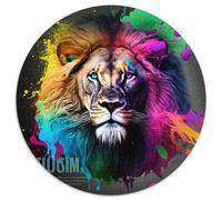 Puzzle 1000 Teile für Erwachsene,Fantasy-Löwe,1000 Teile,runde Puzzles für Erwachsene,Entspannung und Herausforderung,farbenfrohe Kunst zur Heimdekoration,ideales Geschenk für Freunde,(67,5x67,5cm)