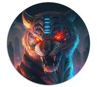 Puzzle 1000 Teile für Erwachsene, Fantasy-Tiger, runde Papierpuzzles, perfektes Geschenk für Feiertage und Geburtstage, 1000 Teile (67,5x67,5cm)