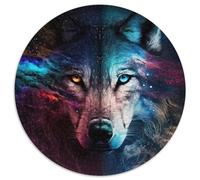 Puzzle 1000 Teile für Erwachsene, Fantasy Wolf, 1000-teiliges rundes Puzzle, interaktives Familienspiel, Heimdekoration zum Selbermachen, Denksportaufgabe als Geschenk, 1000 Teile (67,5x67,5cm)