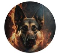 Puzzle 1000 Teile für Erwachsene, Feuer-Deutscher Schäferhund, Papppuzzle, perfekt für Familienspaß an Geburtstagen, Weihnachten, 1000 Teile (67,5x67,5cm)