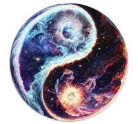 Puzzle 1000 Teile für Erwachsene, Feuer und Eis, Yin und Yang, 1000-teiliges rundes Puzzle für Erwachsene, perfektes Geschenk für Eltern, Partner, Freunde - ab 14 Jahren, 1000 Teile (67,5x67,5cm)
