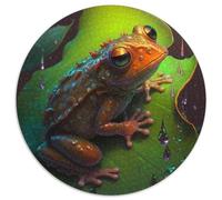 Puzzle 1000 Teile für Erwachsene, Frosch, 1000-teiliges rundes Puzzle, interaktives Familienspiel, Heimdekoration zum Selbermachen, Denksportaufgabe als Geschenk, 1000 Teile (67,5x67,5cm)