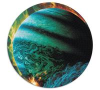 Puzzle 1000 Teile für Erwachsene,Grüne Planetenlandschaft,1000-teiliges rundes Puzzle für Erwachsene,anspruchsvolles DIY-Denkspiel,perfektes Familienspiel oder dekoratives Geschenk,(67,5x67,5cm)