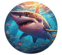 Puzzle 1000 Teile für Erwachsene, Hai-Rundpuzzle 1000 Teile für Erwachsene, anspruchsvolles Denkspiel - entspannendes Spielzeug für Teenager, 1000 Teile (67,5x67,5cm)