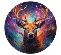 Puzzle 1000 Teile für Erwachsene, Hirsch, psychedelische Kunst, 1000-teiliges rundes Puzzle für Erwachsene, perfektes Geschenk für Eltern, Partner, Freunde - ab 14 Jahren, 1000 Teile (67,5x67,5cm)