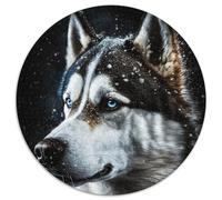 Puzzle 1000 Teile für Erwachsene, Husky, 1000-teiliges rundes Puzzle, Lernspielzeug für Teenager, Heim- und Bürodekoration, 1000 Teile (67,5x67,5cm)