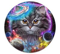 Puzzle 1000 Teile für Erwachsene, Katze im Galaxie-Weltraum-Kosmos, runde Puzzles für 1000 Teile, ideal für Familienspaß, Entspannung und Urlaubsgeschenke, 1000 Teile (67,5x67,5cm)