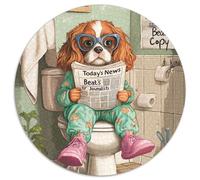 Puzzle 1000 Teile für Erwachsene King Spaniel Go Toilet, runde Puzzles 1000 Teile für Erwachsene, anspruchsvolles Denkspiel - entspannendes Spielzeug für Teenager, 1000 Teile (67,5x67,5cm)