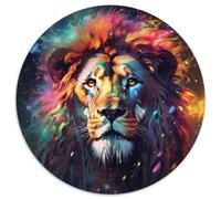 Puzzle 1000 Teile für Erwachsene, Löwe, 1000-teiliges rundes Puzzle für Erwachsene, perfektes Geschenk für Eltern, Partner, Freunde - ab 14 Jahren, 1000 Teile (67,5x67,5cm)
