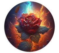 Puzzle 1000 Teile für Erwachsene, Mysterious Rose, runde Puzzles 1000 Teile für Erwachsene, interaktives Familienspiel, Gehirn-Herausforderung, Lernspielzeug, 1000 Teile (67,5x67,5cm)
