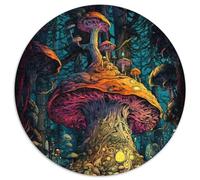 Puzzle 1000 Teile für Erwachsene,Pilzwaldkönigreich,1000 Teile,runde Puzzles für Erwachsene,Entspannung und Herausforderung,farbenfrohe Kunst zur Heimdekoration,ideales Geschenk für Freunde