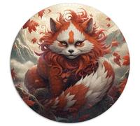 Puzzle 1000 Teile für Erwachsene, Roter Panda, Kunst, runde Puzzles 1000 Teile für Erwachsene, anspruchsvolles Denkspiel - entspannendes Spielzeug für Teenager, 1000 Teile (67,5x67,5cm)