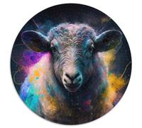 Puzzle 1000 Teile für Erwachsene, Schafmalerei, 1000-teiliges rundes Puzzle für Erwachsene, perfektes Geschenk für Eltern, Partner, Freunde - ab 14 Jahren, 1000 Teile (67,5x67,5cm)