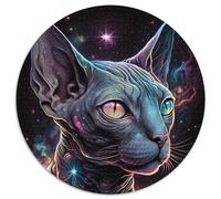 Puzzle 1000 Teile für Erwachsene, schöne Dschungelkatze, runde Puzzles 1000 Teile für Erwachsene, interaktives Familienspiel, Gehirn-Herausforderung, Lernspielzeug, 1000 Teile (67,5x67,5cm)