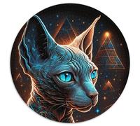 Puzzle 1000 Teile für Erwachsene, schöne Dschungelkatze, runde Puzzles für 1000 Teile, ideal für Familienspaß, Entspannung und Urlaubsgeschenke, 1000 Teile (67,5x67,5cm)