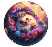 Puzzle 1000 Teile für Erwachsene, schöne Igel, runde Papierpuzzles für Jugendliche ab 14 Jahren, Heimdekoration, 1000 Teile (67,5x67,5cm)