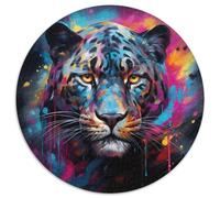 Puzzle 1000 Teile für Erwachsene,Schwarzer Leopard,1000-teiliges rundes Puzzle für Erwachsene,anspruchsvolles DIY-Denkspiel,perfektes Familienspiel oder dekoratives Geschenk,1000 Teile (67,5x67,5cm)