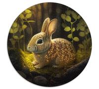 Puzzle 1000 Teile für Erwachsene, süßes Baby-Häschen, runde Papierpuzzles, perfektes Geschenk für Feiertage und Geburtstage, 1000 Teile (67,5x67,5cm)