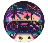 Puzzle 1000 Teile für Erwachsene,Synthwave-Controller,1000 Teile,runde Puzzles für Erwachsene,zum Entspannen und Herausfordern,farbenfrohe Kunst zur Heimdekoration,ideales Geschenk für Freunde
