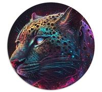 Puzzle 1000 Teile für Erwachsene, Tier-Leoparden-Malerei, 1000-teiliges rundes Puzzle für Erwachsene, perfektes Geschenk für Eltern, Partner, Freunde - ab 14 Jahren, 1000 Teile (67,5x67,5cm)